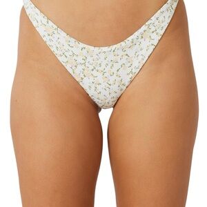 RVCA white floral Ditsy Rib Medium French bikini swim bottom XL
